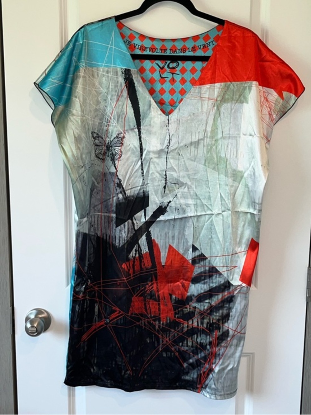 Volt Design A-Line Dress no. 372 Graphic 2 Way StretchLarge Size 3 US 10